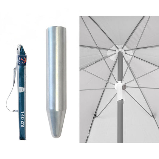 Guarda-sol Riscas Branco/Azul Ø 140 cm