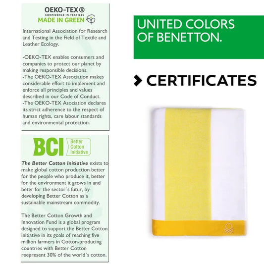 Toalha de Praia Benetton BE041 Amarelo 160 x 90 cm (90 x 160 cm)