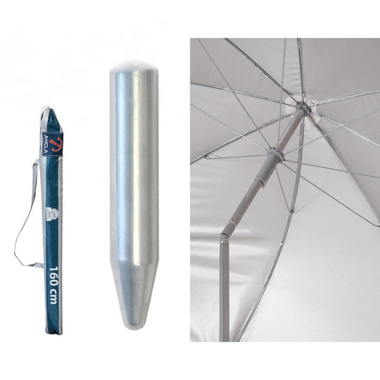 Guarda-sol Riscas Branco/Azul Ø 160 cm