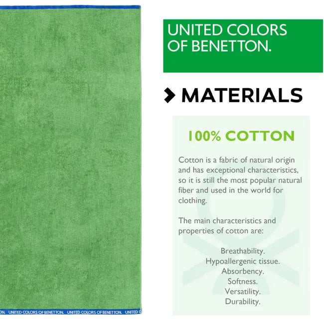 Toalha de Praia Benetton Rainbow Verde (160 x 90 cm)